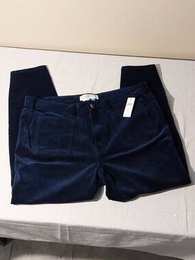 Anthropologie Pilcro Navy Blue High-Rise Skinny Velvet Corduroy Pants Size: 16W